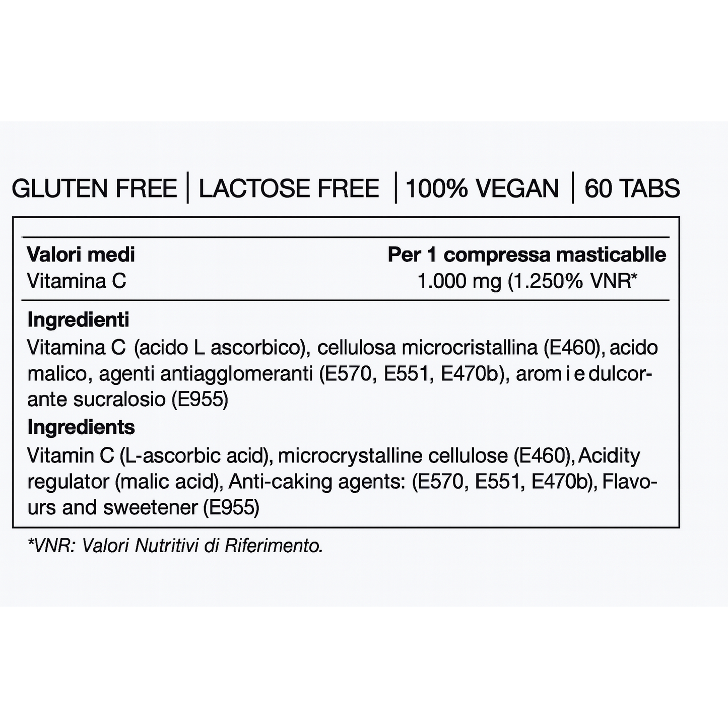NAC Nutrition Vitamina C Masticabile - Gusto Arancia (60 cpr)