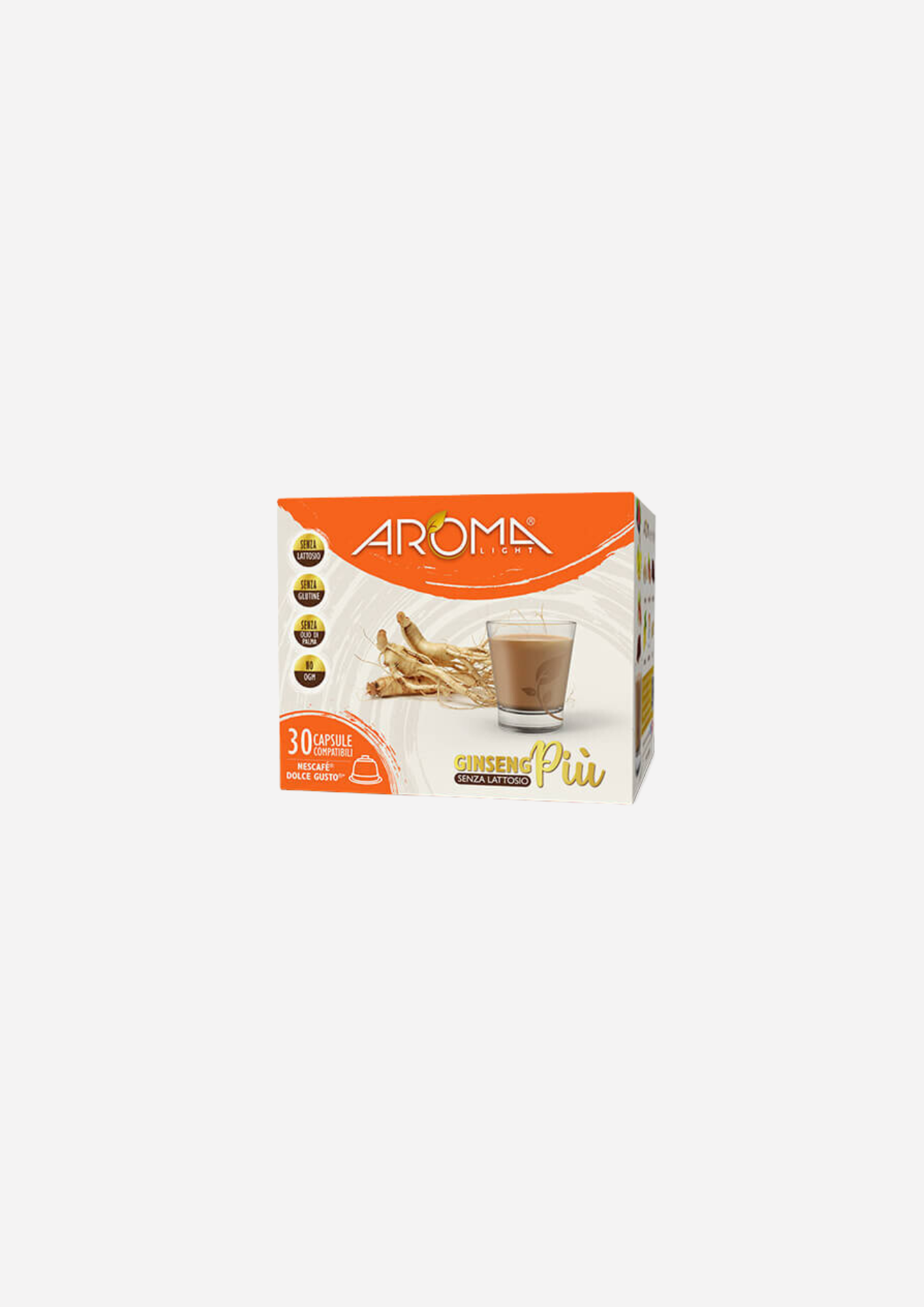 AROMA Caffè Ginseng Più Senza Lattosio Aroma Light   - 30 Capsule Compatibili Dolce Gusto*