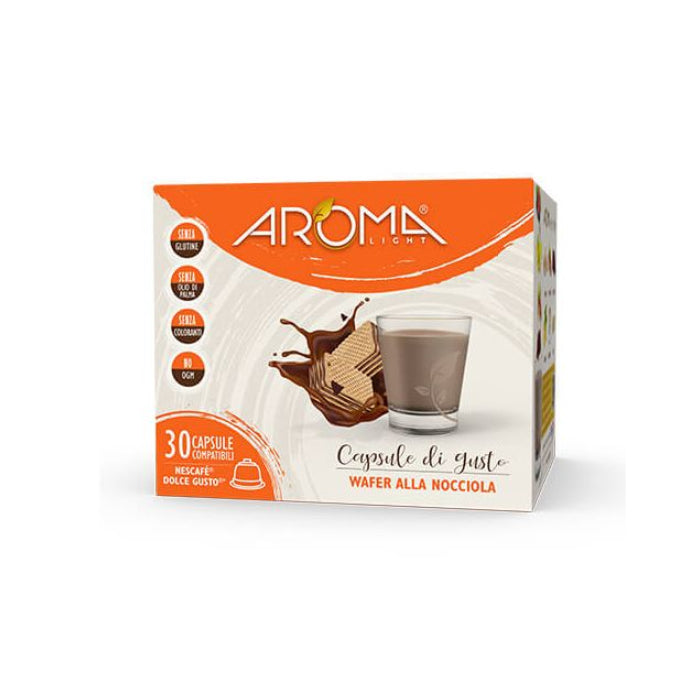 AROMA Wafer alla Nocciola 30 Capsule Compatibili Dolce Gusto*