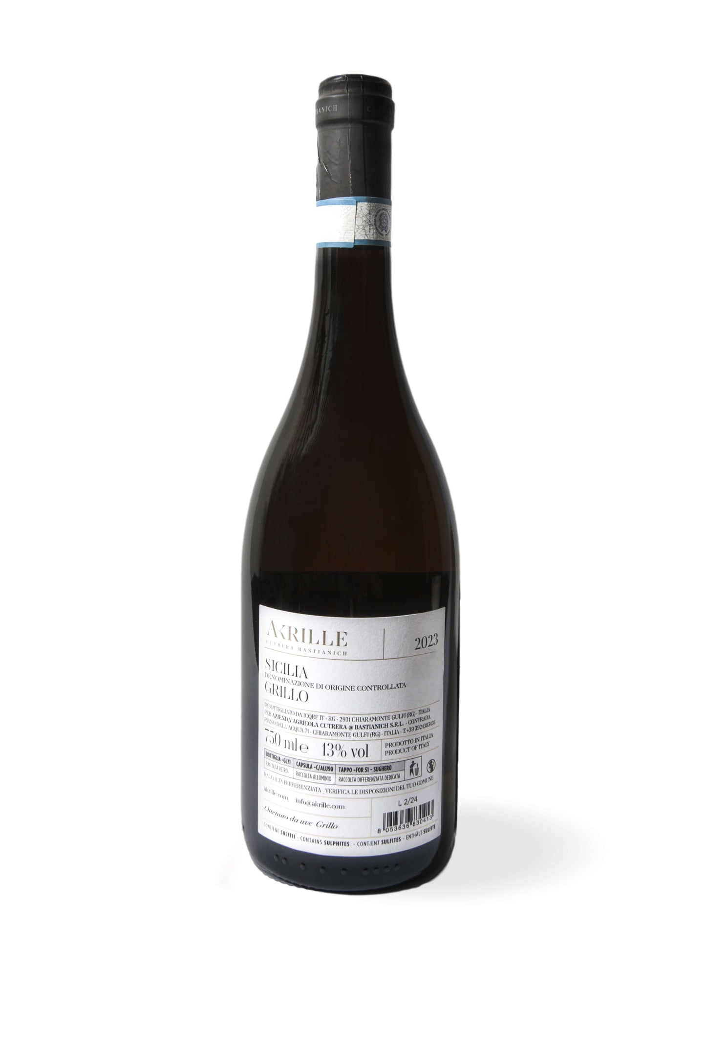 Grillo - Vino Bianco Sicilia DOC Akrille Bottiglia Singola