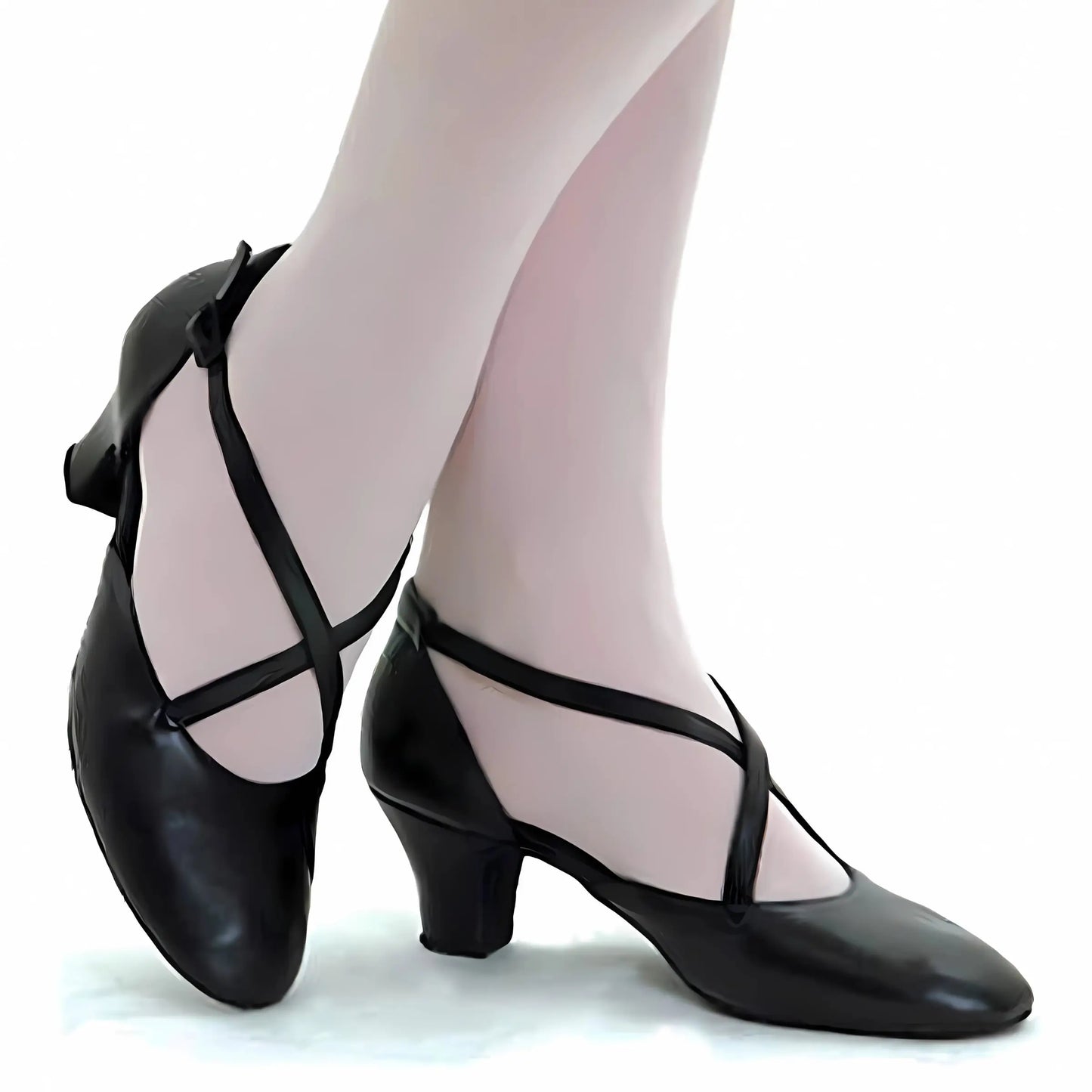 Scarpe da Ballo incrociato Cuccarini Vera Pelle da sala Danza Liscio