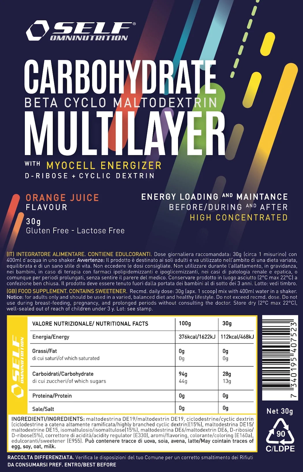 Self Omninutrition - Carbohydrate Multilayer - 30 grammi