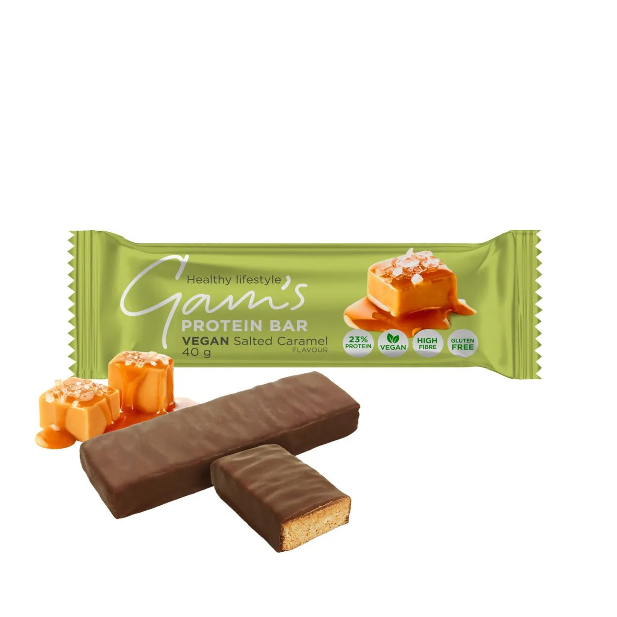 Gam's Barretta Proteica Vegana Caramello Salato 40 grammi