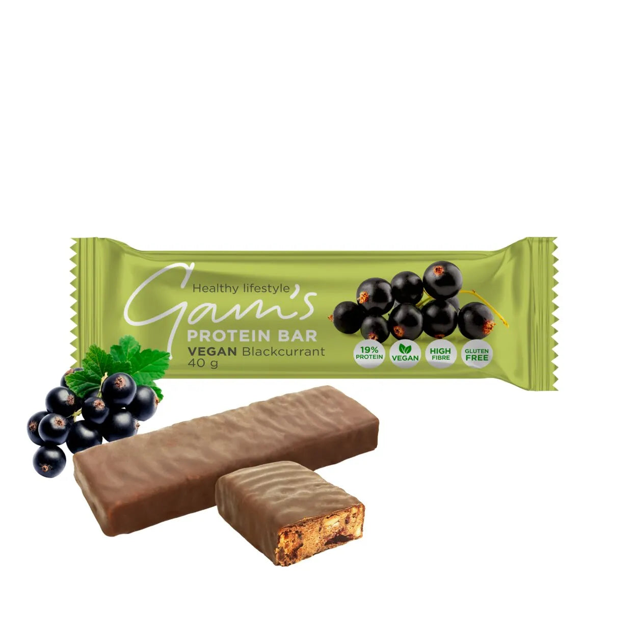 Gam's Barretta Proteica Vegana Con Ribes Nero 40 grammi