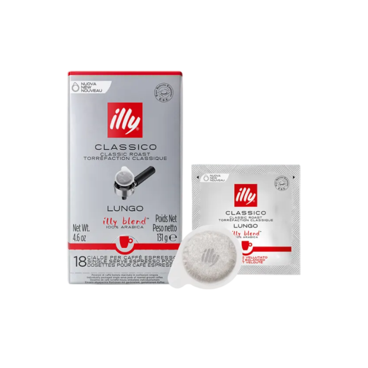 Illy - Caffè in Cialde E.S.E. Monodose tostato CLASSICO - 18 cialde
