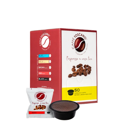 Caffè Toscano Compatibili Lavazza®* A Modo Mio®* Miscela Red Quality - 50 capsule
