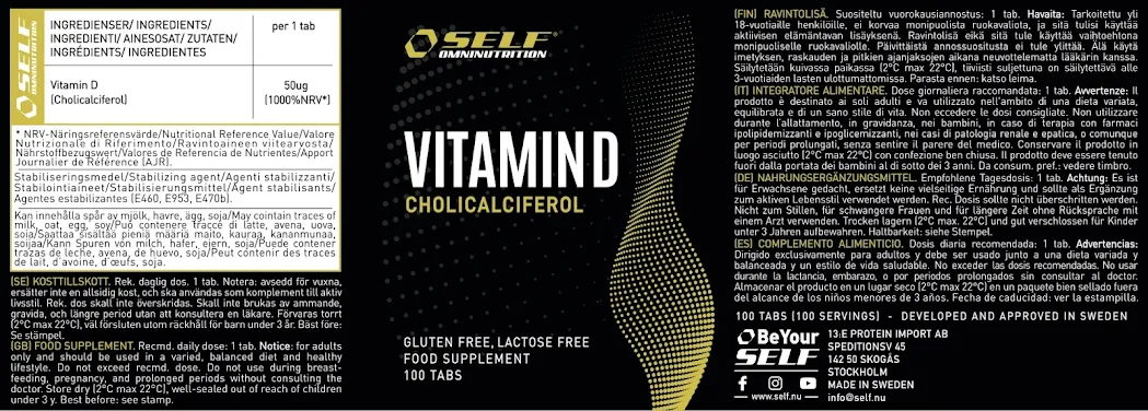 Self Omninutrition - Vitamin D - 100 compresse