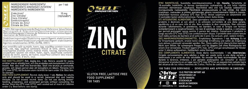 Self Omninutrition - Zinco 100 compresse