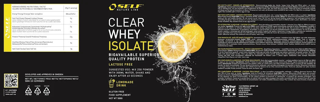 Self Omninutrition - Clear Whey Isolate - 500 grammi