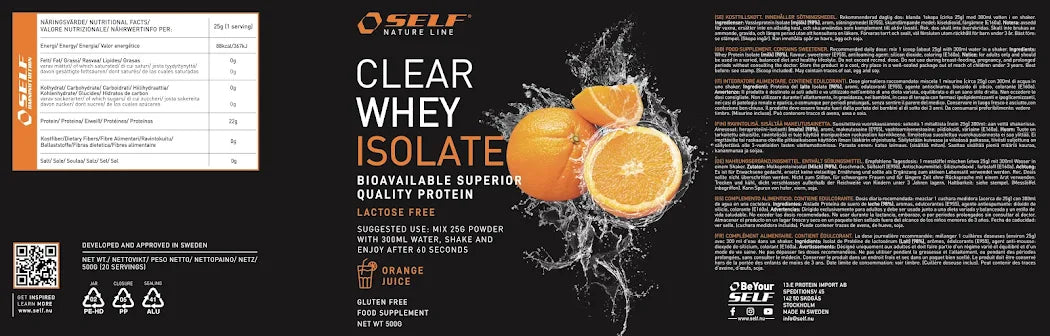 Self Omninutrition - Clear Whey Isolate - 500 grammi