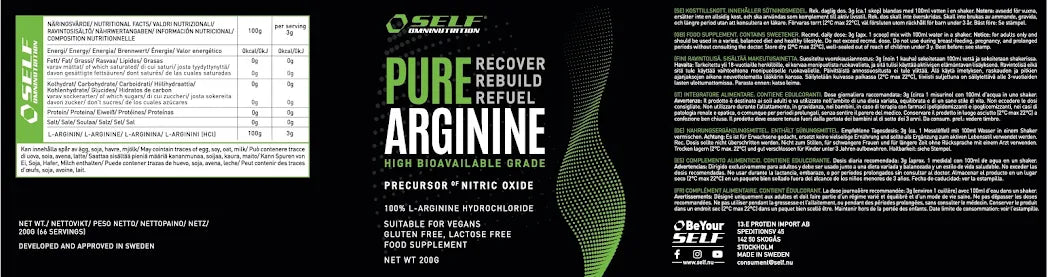 Self Omninutrition - Arginine in polvere - 200 Gr