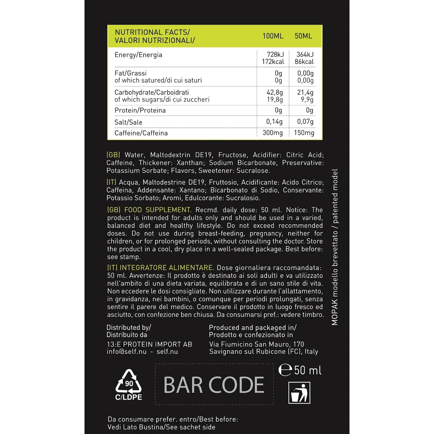 Self Omninutrition Carbo Energy Gel 50 grammi