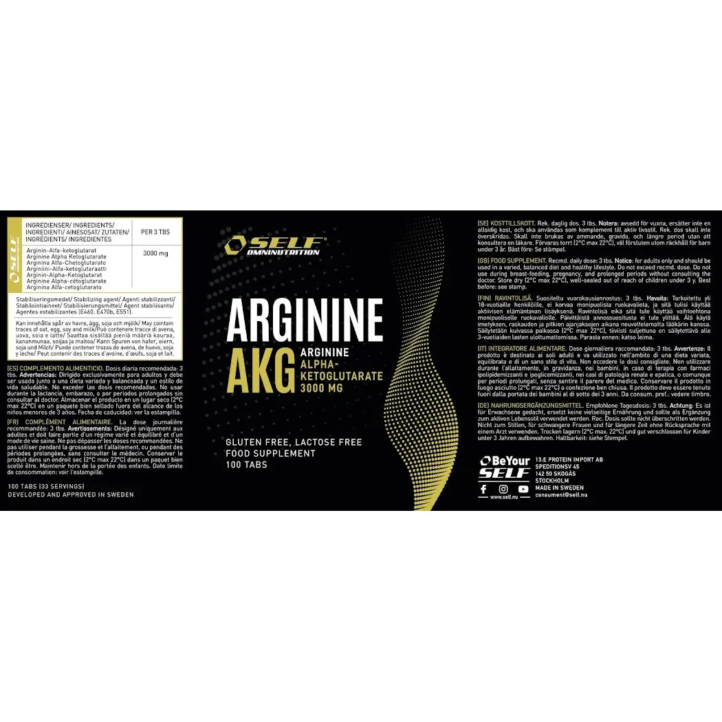 Self Omninutrition Arginina Alfa Chetoglutarate (AAKG) 100 compresse