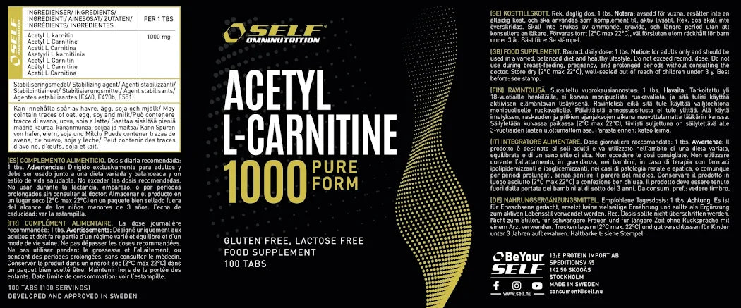 Self Omninutrition - Acetyl L-Carnitine 1000 - 100 compresse