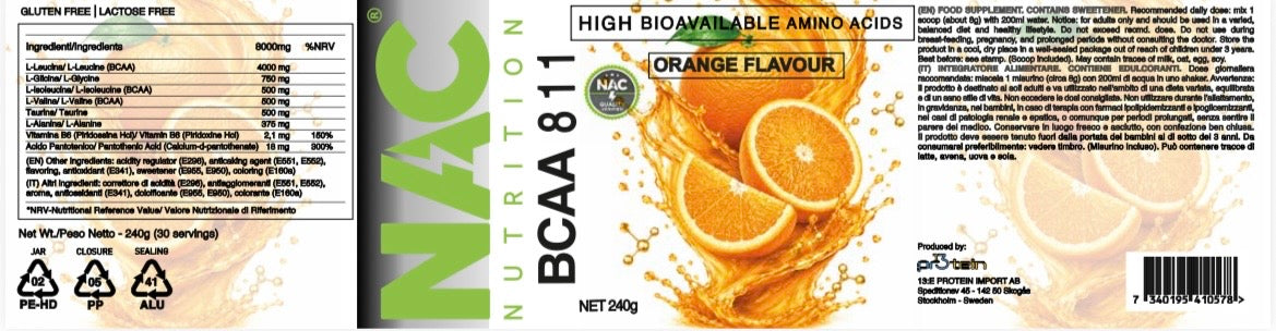 NAC Nutrition Bcaa 8.1.1  240 grammi