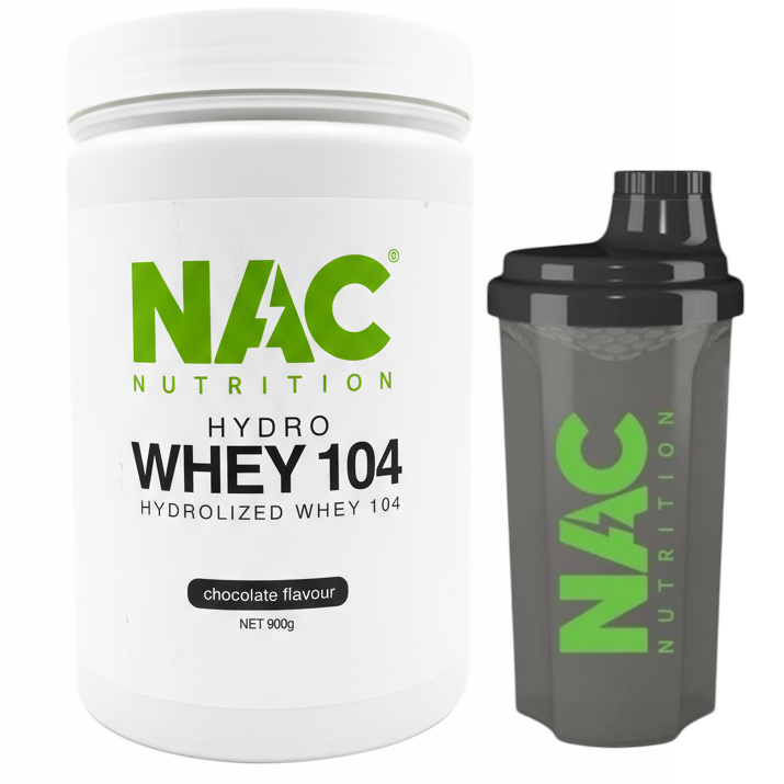 NAC Nutrition Hydro Whey 104 Protein 900 grammi + Shaker omaggio
