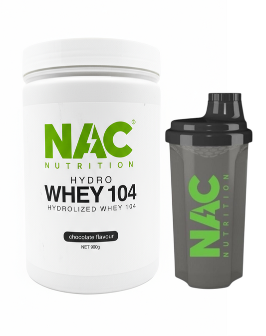 NAC Nutrition Hydro Whey 104 Protein 900 grammi + Shaker omaggio