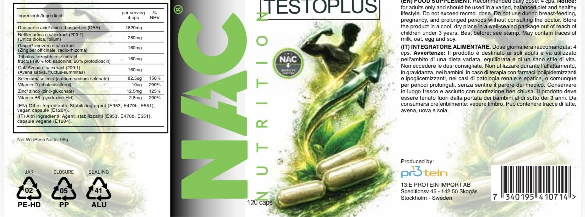NAC Nutrition Testo plus 120 compresse