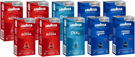 100 capsule Lavazza compatibili Nespresso di cui 40 qualità rossa + 40 crema e gusto + 20 decaffeinato
