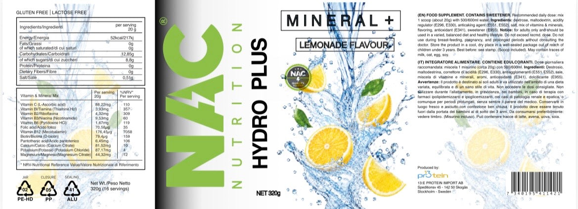 NAC Nutrition Mineral Hydro Plus Integratore Idrosalino 320 grammi