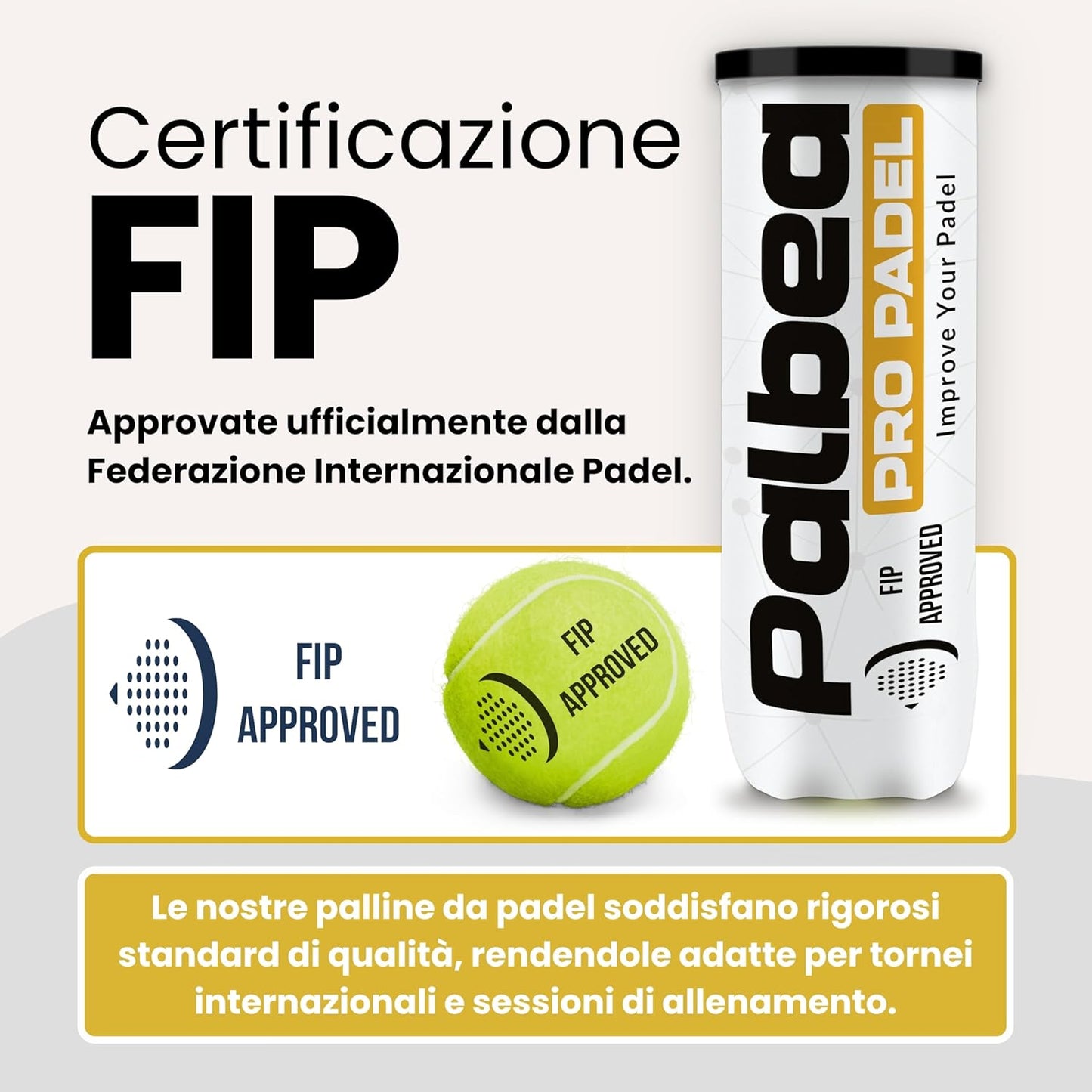 Palline Padel Approvate FIP - Palbea Pro Padel