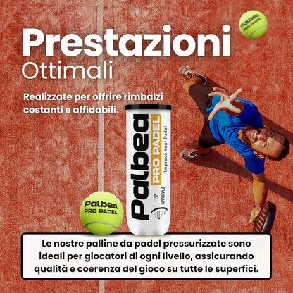 Palline Padel Approvate FIP - Palbea Pro Padel