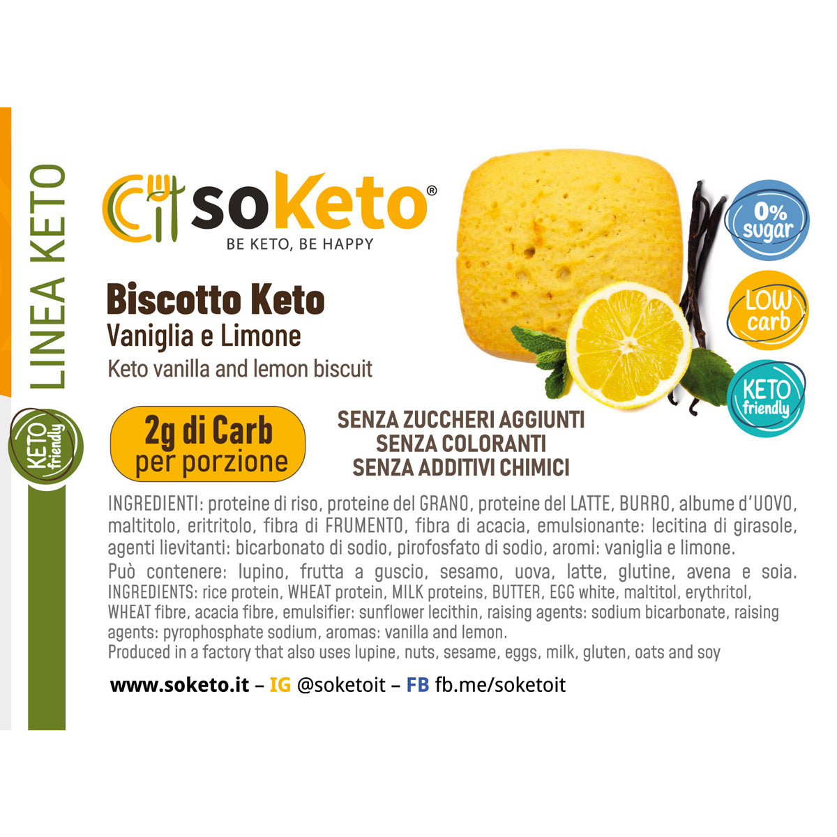 Biscotti Keto Vaniglia e Limone