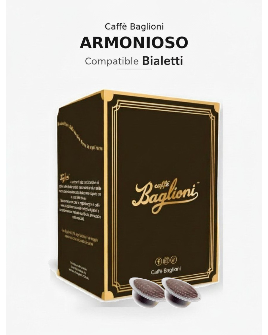 Caffè Baglioni - Armonioso  - Compatibile Bialetti - 50 Capsule