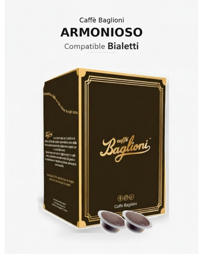 Caffè Baglioni - Armonioso  - Compatibile Bialetti - 50 Capsule