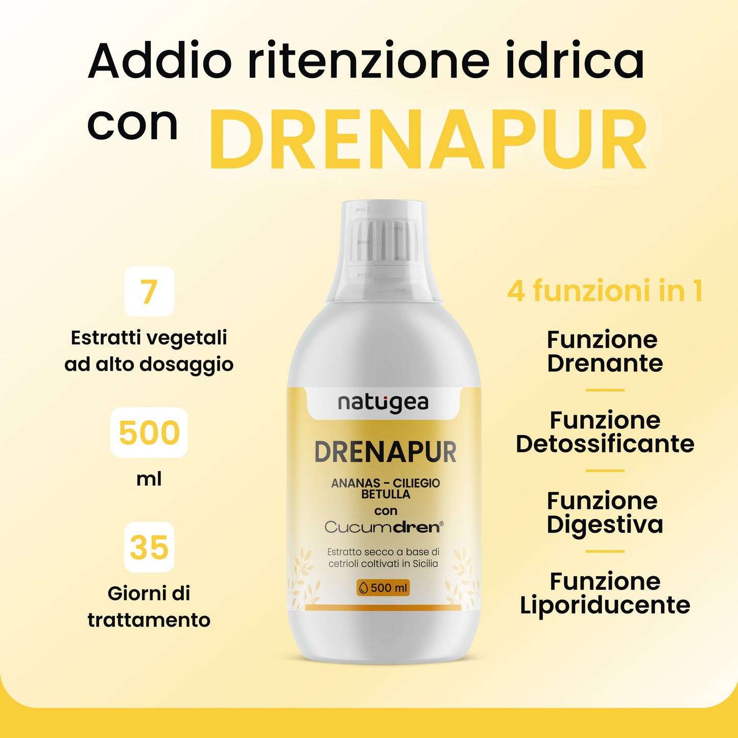 Drenapur liquido con Bromelina e Cetriolo