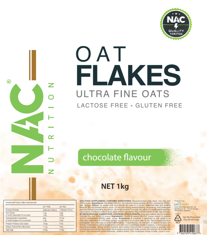 NAC Nutrition Fiocchi di Avena Vegan 1 Kg