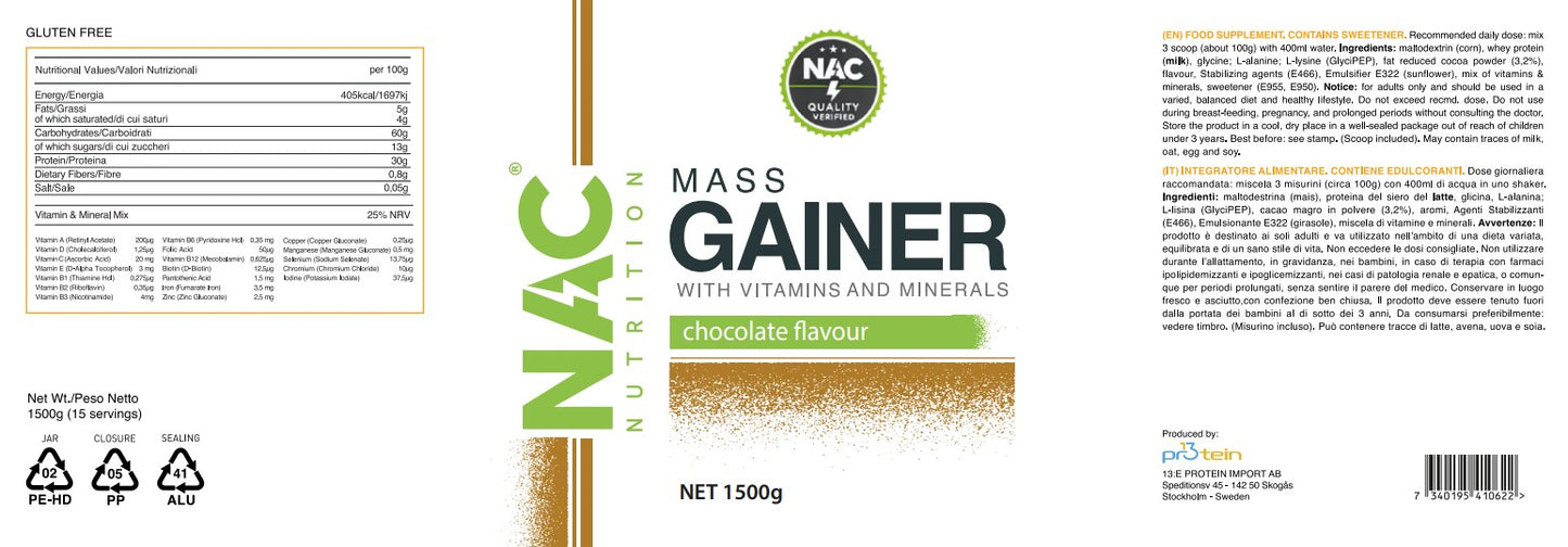 NAC Nutrition Mass Gainer 1.5 Kg