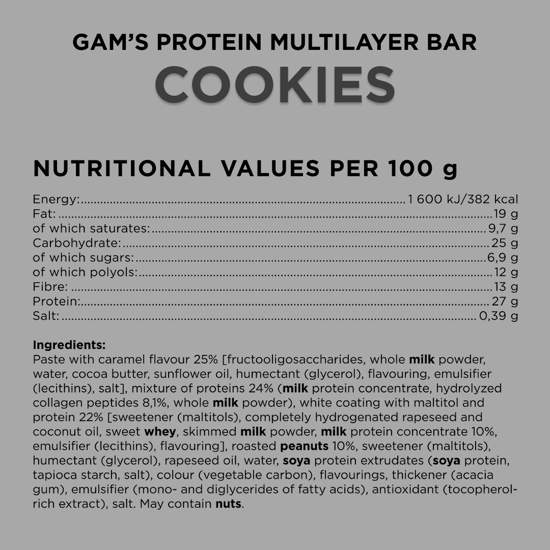 Gam's Barretta Proteica Multistrato Cookies 50 grammi