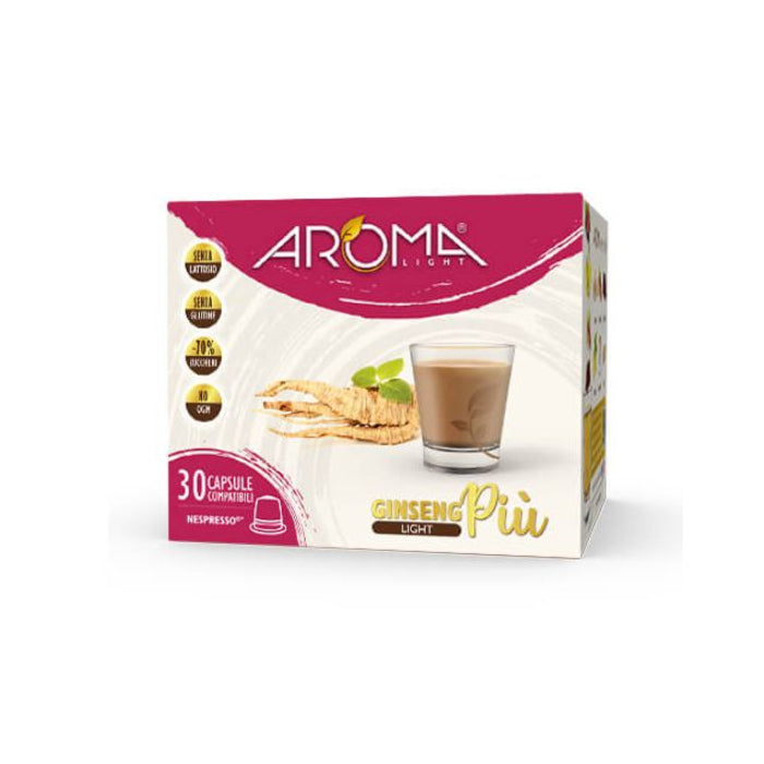 AROMA Caffè Ginseng Light Senza Lattosio 30 Capsule Compatibili Nespresso*