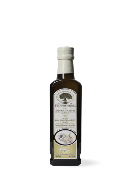Condimento a base di olio extra vergine di oliva 98% aromatizzato all'aglio