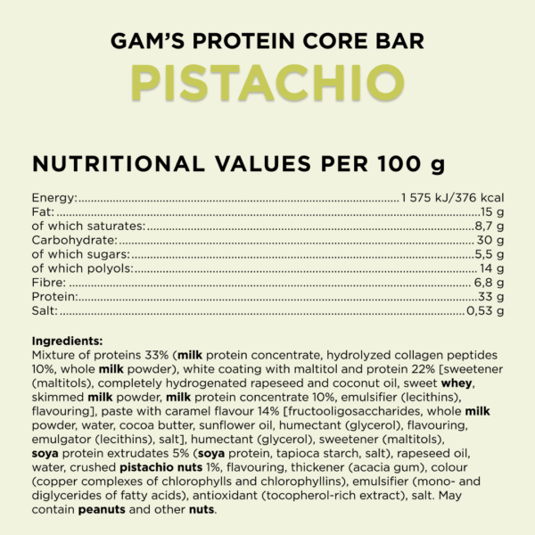 Gam's Barretta Proteica Pistacchio 50 grammi