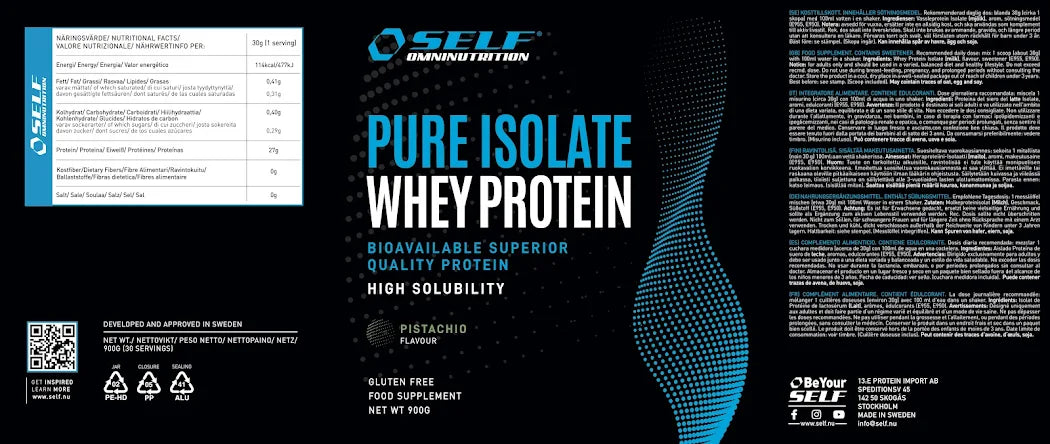 Self Omninutrition - Pure Isolate Whey Premium -  90% - 900 Gr