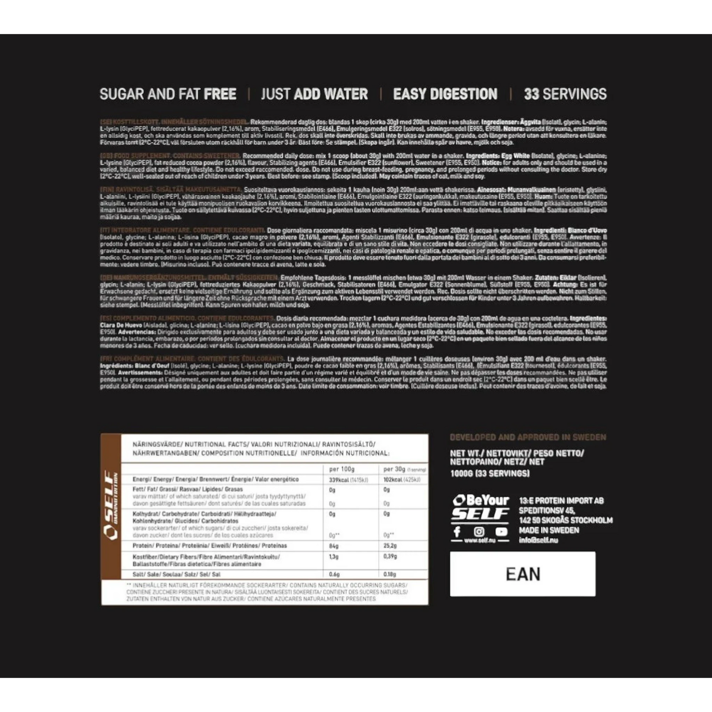 Self Omninutrition - Egg White Isolate - 1 Kg