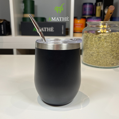 Tazza Nera con Bombilla