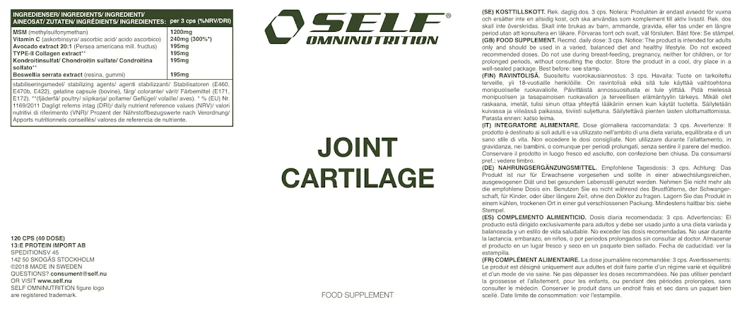 Self Omninutrition - Joint Cartilage - 120 compresse