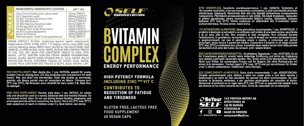 Self Omninutrition - B Complex Vitamin C + Zinc - 120 compresse