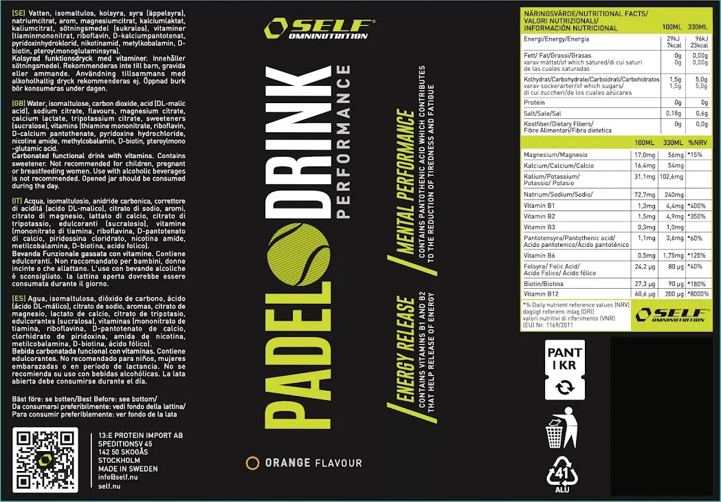 Self Omninutrition - Padel Drink - 33 Ml